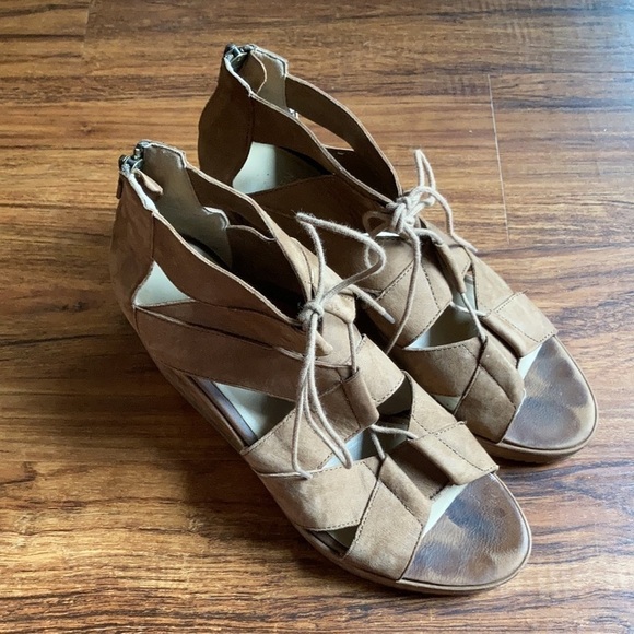Eileen Fisher lace up wedge sandals size 9 - Picture 2 of 10